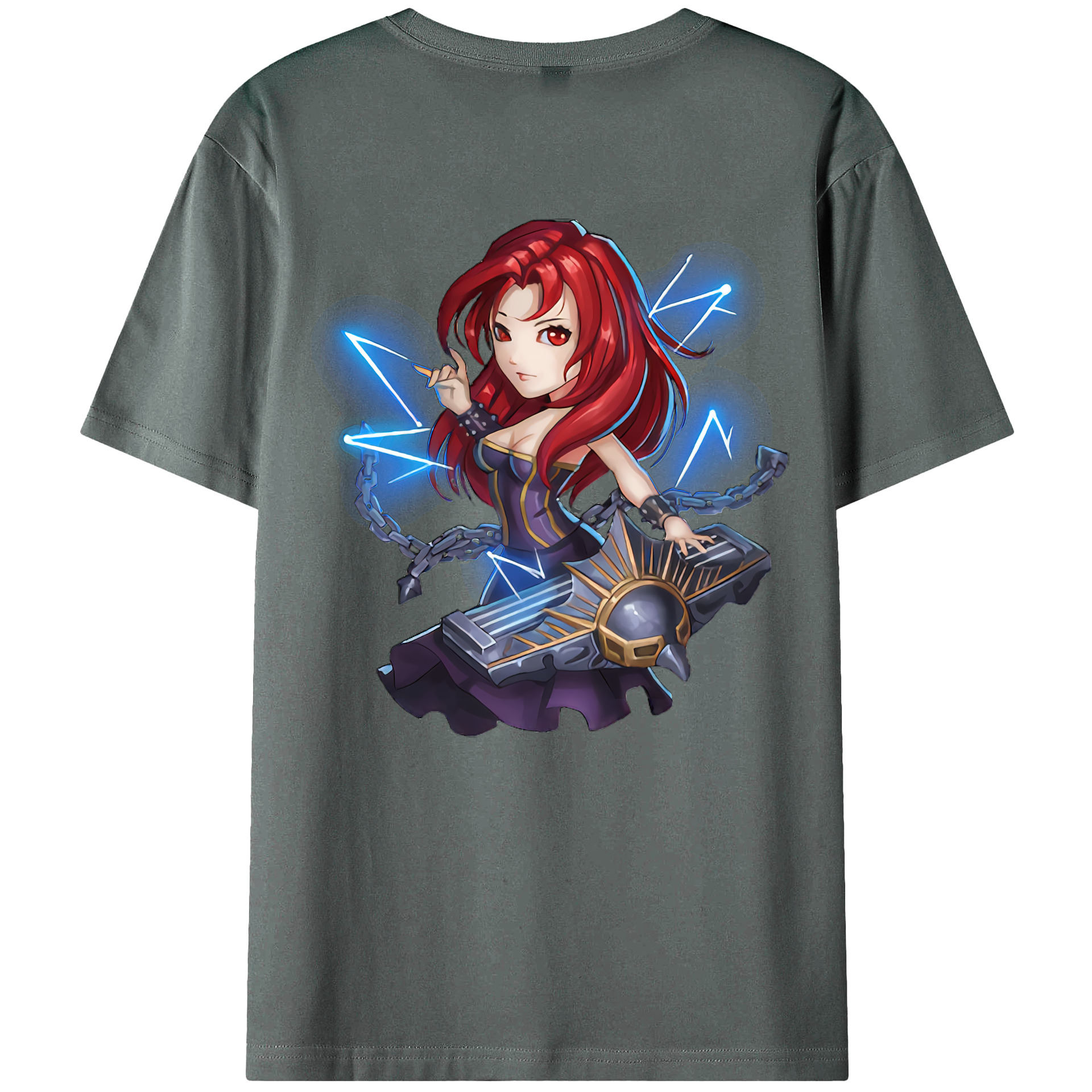（画像用） リーグ・オブ・レジェンド League of Legends LOL 綿100％ メンズ半袖Tシャツ（バックプリント） 通気性